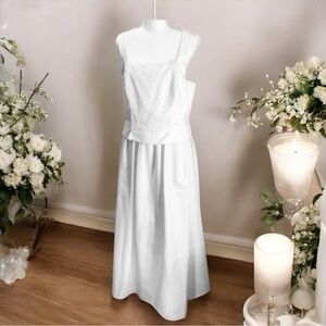 Celavie Paris New York Wedding Dress Simple Rhinestone  Modest Design size XL
